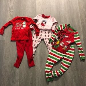 Carter's Christmas Mickey Mouse Pajama‎ Set Bundle 2T